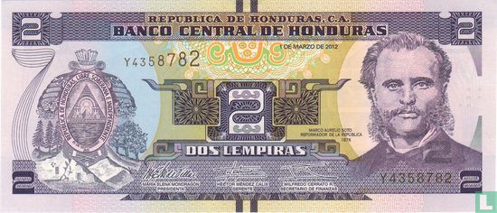 Honduras 2 Lempiras 2012 - Image 1