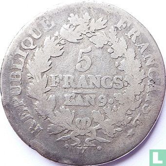 France 5 francs AN 9 (K) - Image 1