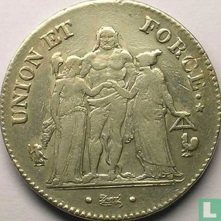 France 5 francs AN 8 (A) - Image 2