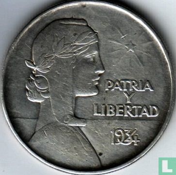 Cuba 1 peso 1934 (type 2) - Image 1