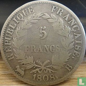 Frankrijk 5 francs 1808 (B) - Afbeelding 1