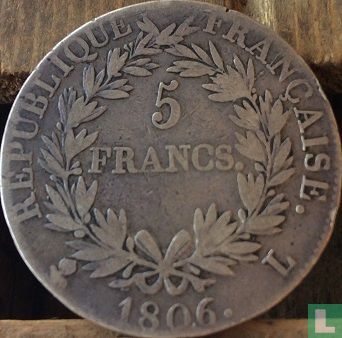 France 5 francs 1806 (L) - Image 1
