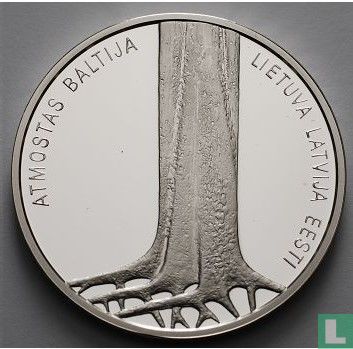 Letland 5 euro 2014 (PROOF) "25th anniversary of the Baltic Way" - Afbeelding 2
