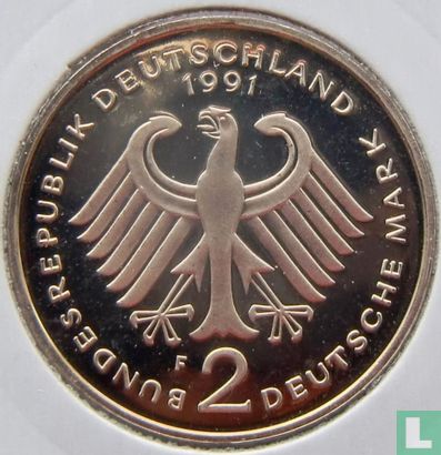 Germany 2 mark 1991 (PROOF - F - Franz Joseph Strauss) - Image 1