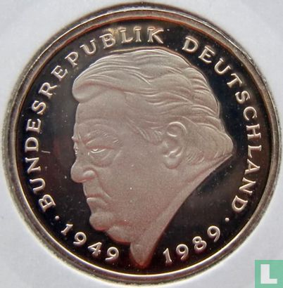 Germany 2 mark 1991 (PROOF - F - Franz Joseph Strauss) - Image 2