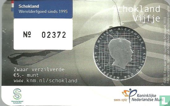 Niederlande 5 Euro 2018 (Coincard - erster Tag der Ausgabe) "Schokland Vijfje" - Bild 3