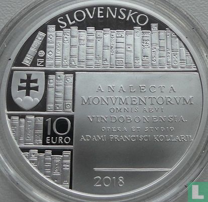 Slowakije 10 euro 2018 (PROOF) "300th anniversary of the birth of Adam Frantisek Kollár" - Afbeelding 1