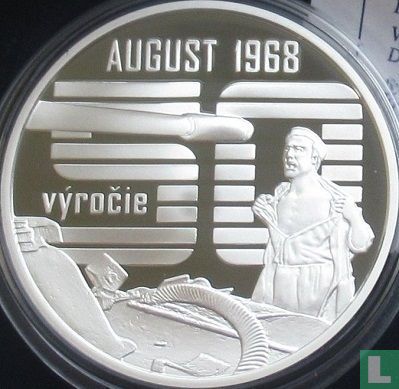 Slovakia 10 euro 2018 (PROOF) "50 years Civic resistance against the Warsaw Pact invasion of August 1968" - Image 2