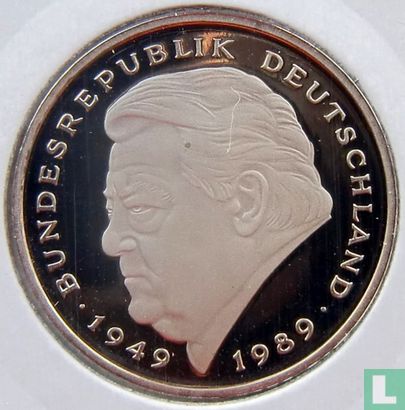 Duitsland 2 mark 1991 (PROOF - D - Franz Joseph Strauss) - Afbeelding 2