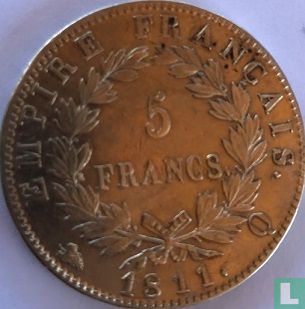 Frankrijk 5 francs 1811 (Q) - Afbeelding 1