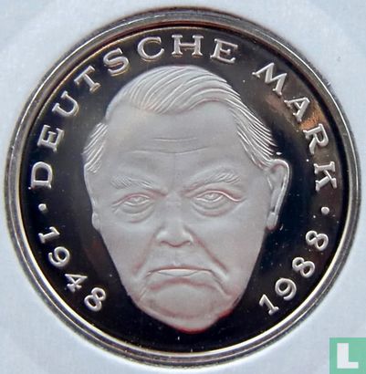 Duitsland 2 mark 1991 (PROOF - D - Ludwig Erhard) - Afbeelding 2