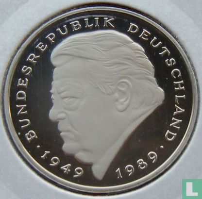 Duitsland 2 mark 1991 (PROOF - G - Franz Joseph Strauss) - Afbeelding 2