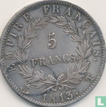 Frankrijk 5 francs 1813 (T) - Afbeelding 1