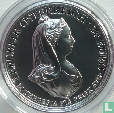 Oostenrijk 20 euro 2018 (PROOF) "300th anniversary of the birth of Empress Maria Theresa - Clemency and Faith" - Afbeelding 2