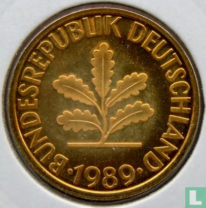 Duitsland 10 pfennig 1989 (PROOF - D) - Afbeelding 1