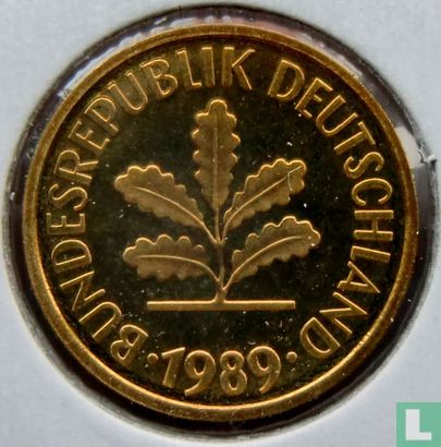 Duitsland 5 pfennig 1989 (PROOF - J) - Afbeelding 1