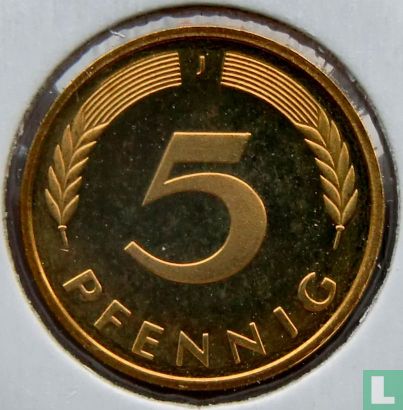 Duitsland 5 pfennig 1989 (PROOF - J) - Afbeelding 2