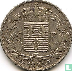 France 5 francs 1824 (M) - Image 1