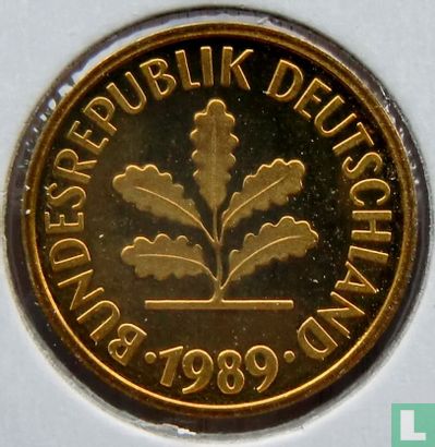 Germany 5 pfennig 1989 (PROOF - F) - Image 1
