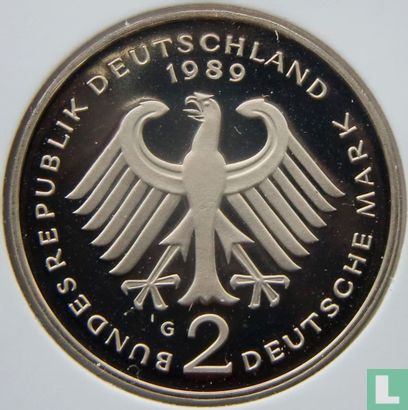Allemagne 2 mark 1989 (BE - G - Ludwig Erhard) - Image 1