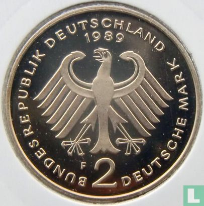 Allemagne 2 mark 1989 (BE - F - Kurt Schumacher) - Image 1