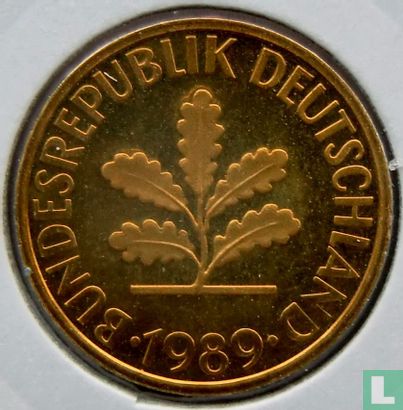 Allemagne 10 pfennig 1989 (BE - G) - Image 1