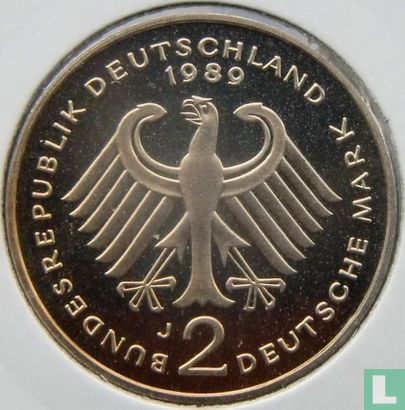Allemagne 2 mark 1989 (BE - J - Kurt Schumacher) - Image 1