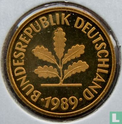 Duitsland 5 pfennig 1989 (PROOF - G) - Afbeelding 1