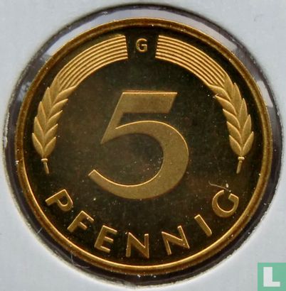 Duitsland 5 pfennig 1989 (PROOF - G) - Afbeelding 2