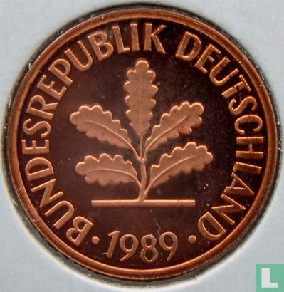 Duitsland 2 pfennig 1989 (PROOF - F) - Afbeelding 1
