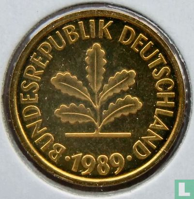 Germany 5 pfennig 1989 (PROOF - D) - Image 1
