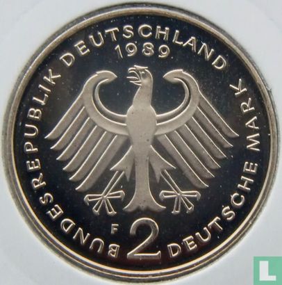 Germany 2 mark 1989 (PROOF - F - Ludwig Erhard) - Image 1