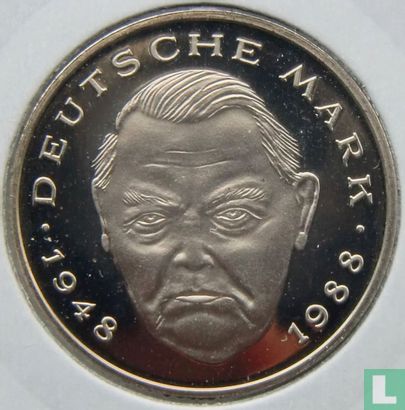 Germany 2 mark 1989 (PROOF - F - Ludwig Erhard) - Image 2