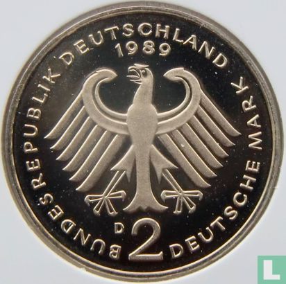 Allemagne 2 mark 1989 (BE - D - Ludwig Erhard) - Image 1