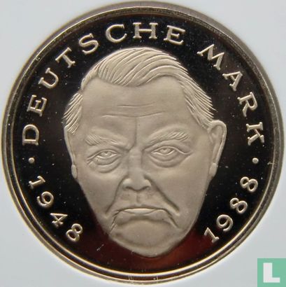 Germany 2 mark 1989 (PROOF - D - Ludwig Erhard) - Image 2