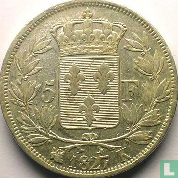 France 5 francs 1827 (K) - Image 1