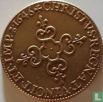 France 1 gold ecu 1646 (X) - Image 1