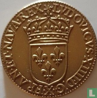 France 1 gold ecu 1646 (X) - Image 2