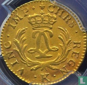 Frankrijk 1 louis d'or 1724 (K) - Afbeelding 2