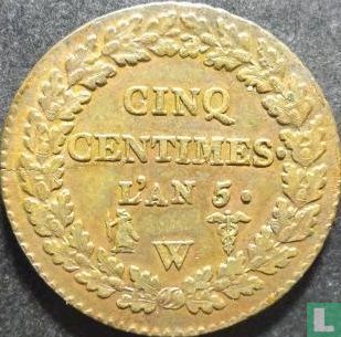 Frankrijk 5 centimes AN 5 (W) - Afbeelding 1