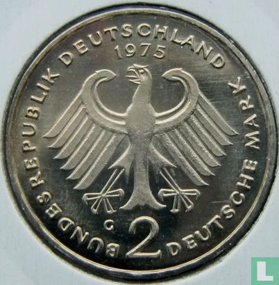 Allemagne 2 mark 1975 (G - Theodor Heuss) - Image 1