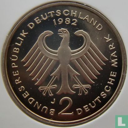 Germany 2 mark 1982 (PROOF - J - Konrad Adenauer) - Image 1