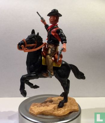 Cowboy à cheval rouge / noir - Image 1