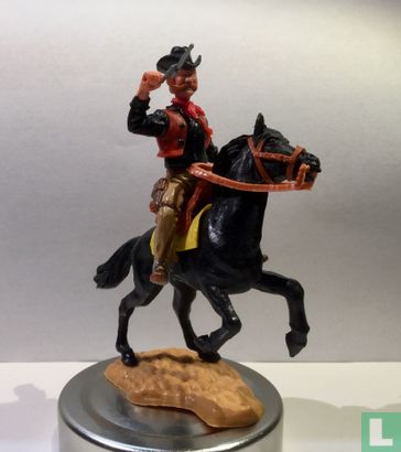 Cowboy à cheval rouge / noir - Image 2