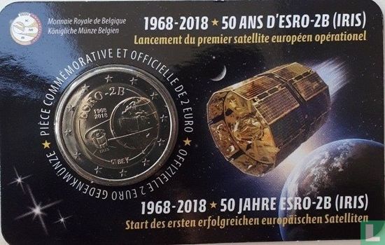 België 2 euro 2018 (coincard - FRA) "50 years Launch of the first successful European Satellite ESRO - 2B" - Afbeelding 1