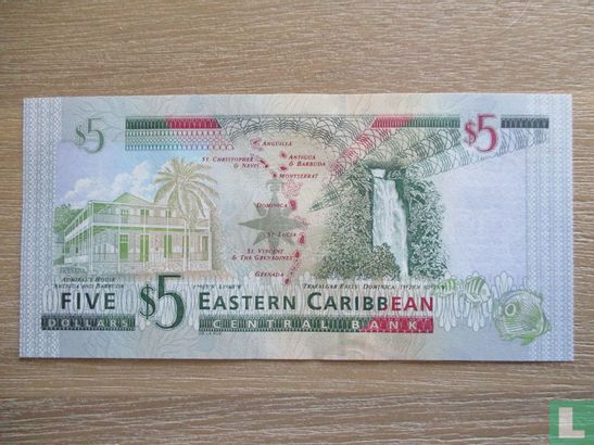 États des Caraïbes 5 Dollars 2003 V (St. Vincent) - Image 2