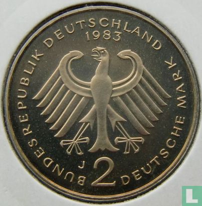 Duitsland 2 mark 1983 (PROOF - J - Theodor Heuss) - Afbeelding 1