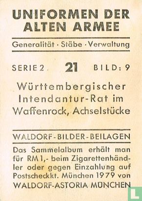 Württembergischer Intendantur-Rat im Waffenrock, Achselstücke - Image 2