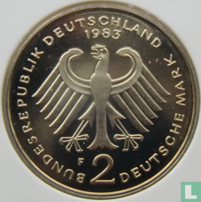 Germany 2 mark 1983 (PROOF - F - Kurt Schumacher) - Image 1