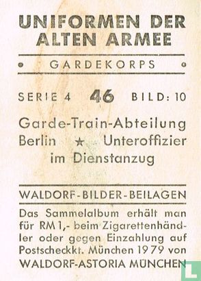Garde-Train-Abteilung Berlin * Unteroffizier im Dienstanzug - Afbeelding 2
